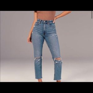 Abercrombie ultra high rise ankle straight jeans